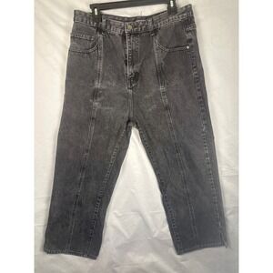 PrettyLittleThing Size 12 High Rise Straight Leg Seamed Edition Grey Denim Jeans